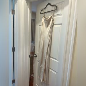 Champagne silk midi dress